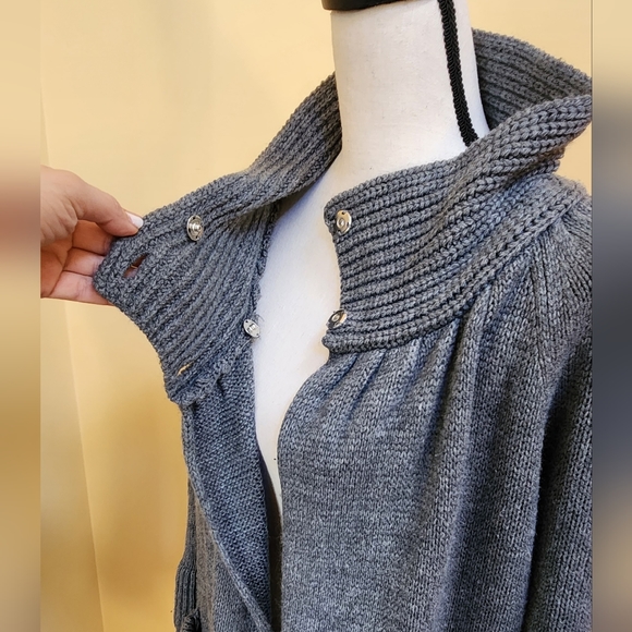 Vintage Suzie Ruffle Long Sleeve Cardigan Sweater ~L - Picture 2 of 7